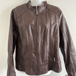 Guess leather motorcycle style jacket L